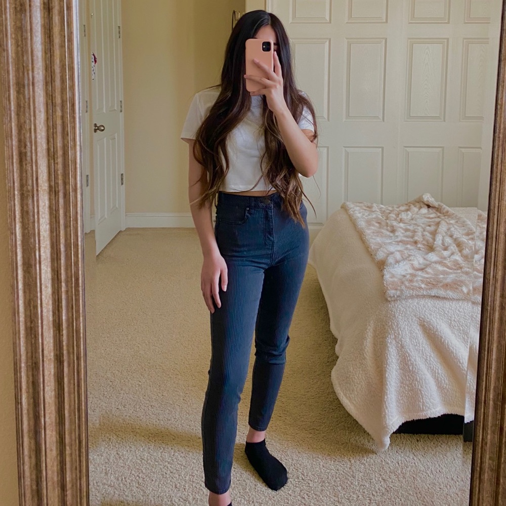 Black & white stripped jeans